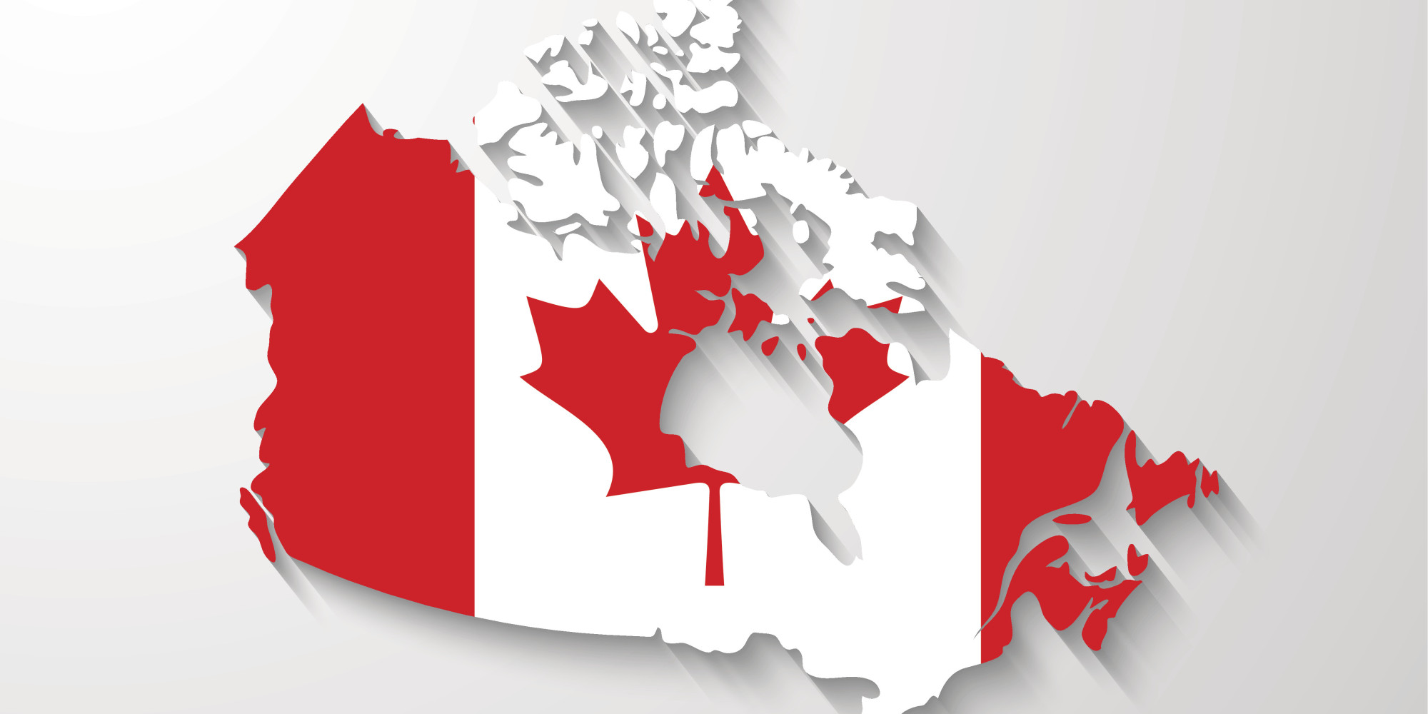 Canada map with shadow effect presentation